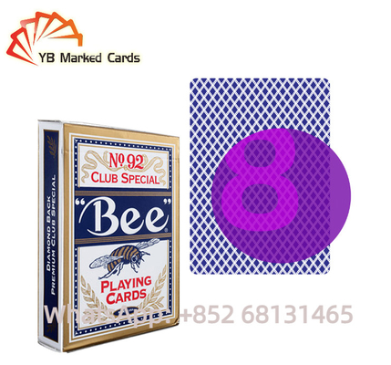 Les cartes de jeu invisibles d'encre de tisonnier UV d'abeille balayent les inscriptions de papier de caméra de filtre