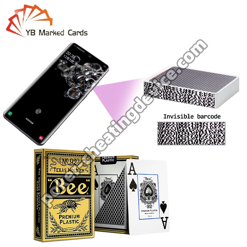 Bee Entertainment Spécial Marqué Decks de code à barres en plastique Texas Hold'Em Grandes cartes larges