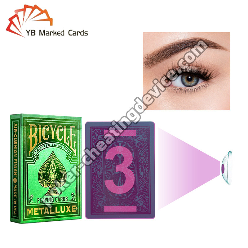 Vélo marqué Deck de poker de luxe Stampage d'or Fairy Green Pour les lentilles de contact de poker