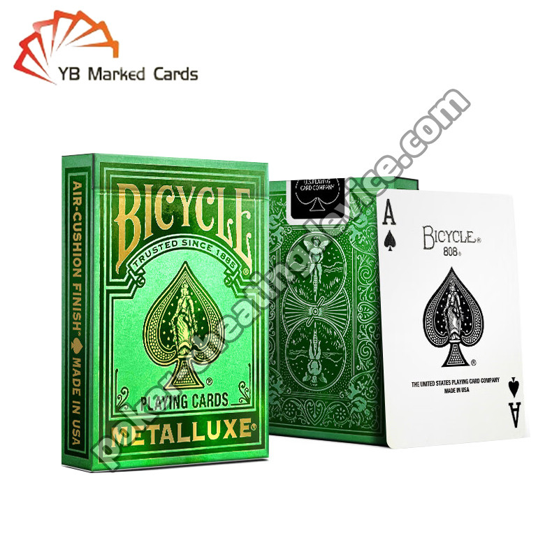 Vélo marqué Deck de poker de luxe Stampage d'or Fairy Green Pour les lentilles de contact de poker