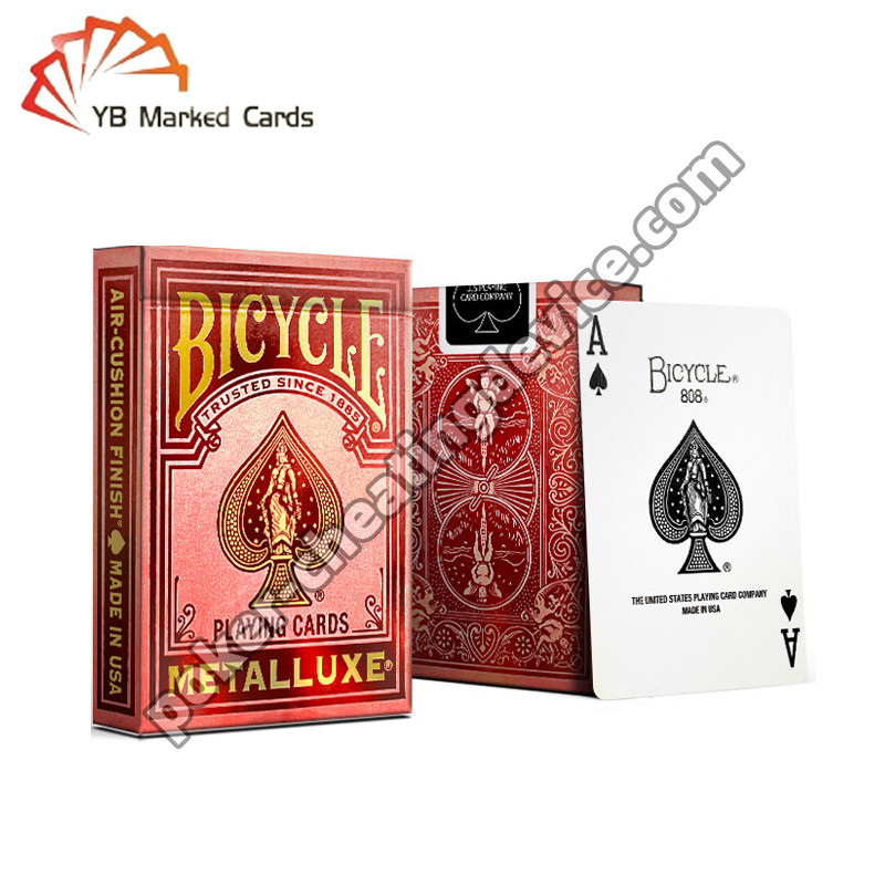 Bicycle marqué cartes de poker de luxe or estampage lave rouge pour le poker lunettes de triche