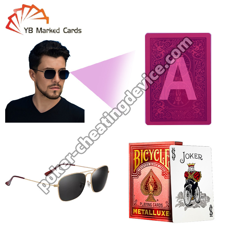 Bicycle marqué cartes de poker de luxe or estampage lave rouge pour le poker lunettes de triche