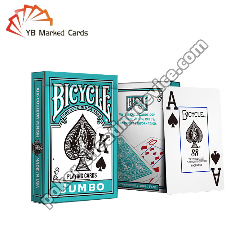 Bicycle Marqué Deck Carte de grand caractère Cyan Pour les cartes de marquage Lentilles de contact