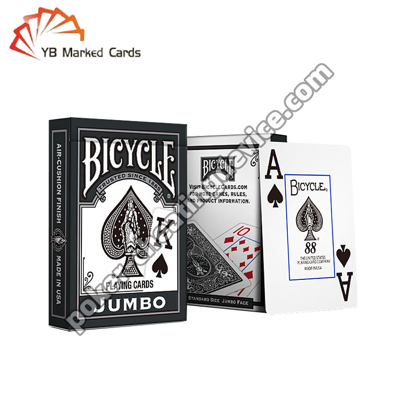Bicicle Cards lumineuses marquées Grand caractère Gris Pour les lunettes de jeux de cartes