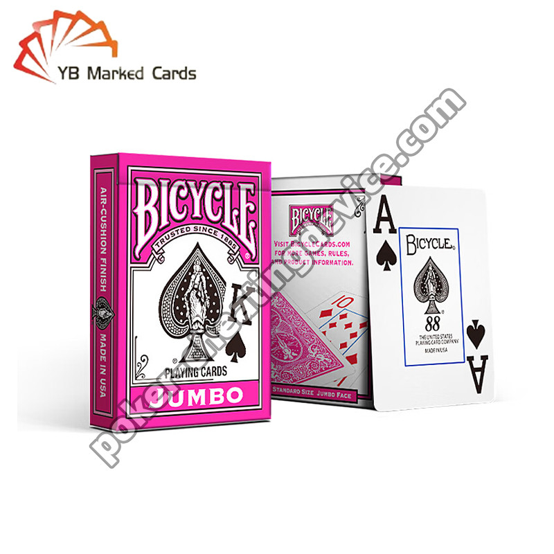 Bicicle Encrée lumineuse Cartes marquées en grand caractère Rose Pour les lentilles de contact à rayons X