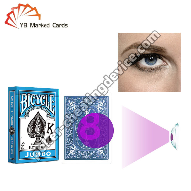 Cartes marquées à l'arrière du vélo en bleu pour les lentilles de contact IR