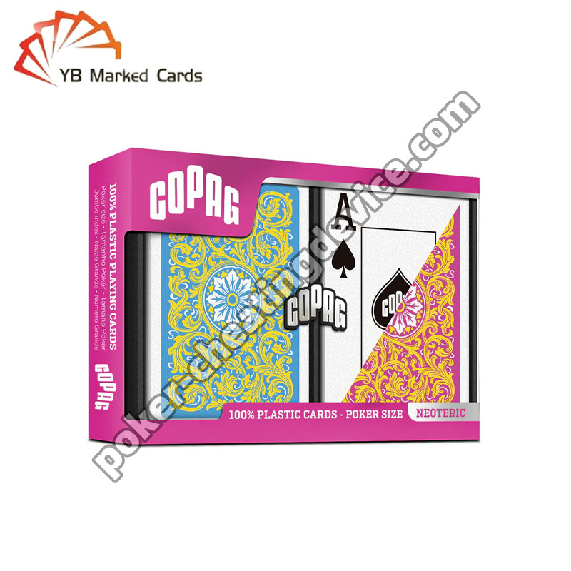 Copag Cartes marquées à l' encre invisible Ensemble à double pont rose / jaune pour lunettes de soleil infrarouges