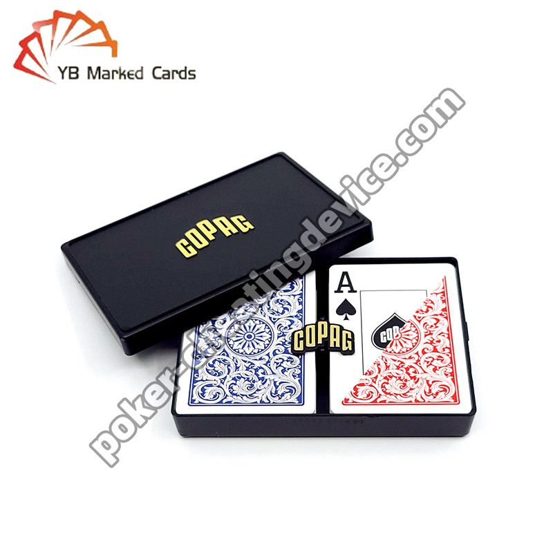 Copag 1546 100% de plastique de jeu de poker avec code à barres marqué Decks bleu / rouge Deck Set