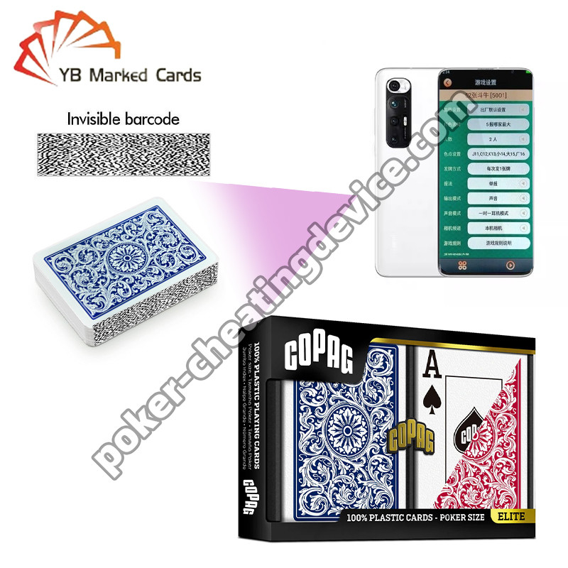 Copag 1546 100% de plastique de jeu de poker avec code à barres marqué Decks bleu / rouge Deck Set