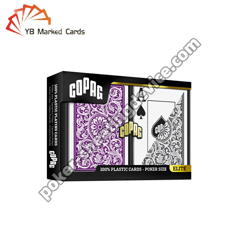 Copag 1546 100% de plastique Casino Code à barres Marqué Cartes Violets / Gris Deck Set