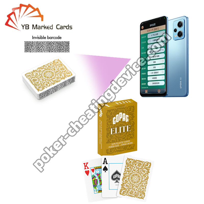 Copag Elite 100% plastique code à barres furtif Marqué Poker Decks Or Deck unique