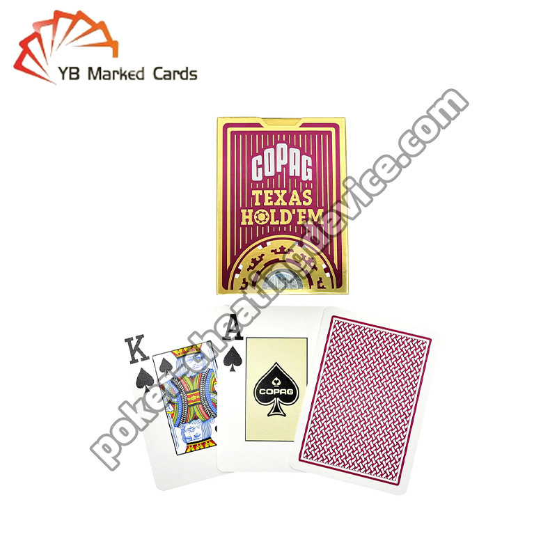 Copag Texas Hold'em 100% en plastique Jeux de hasard Cartes marquées Deck unique rouge