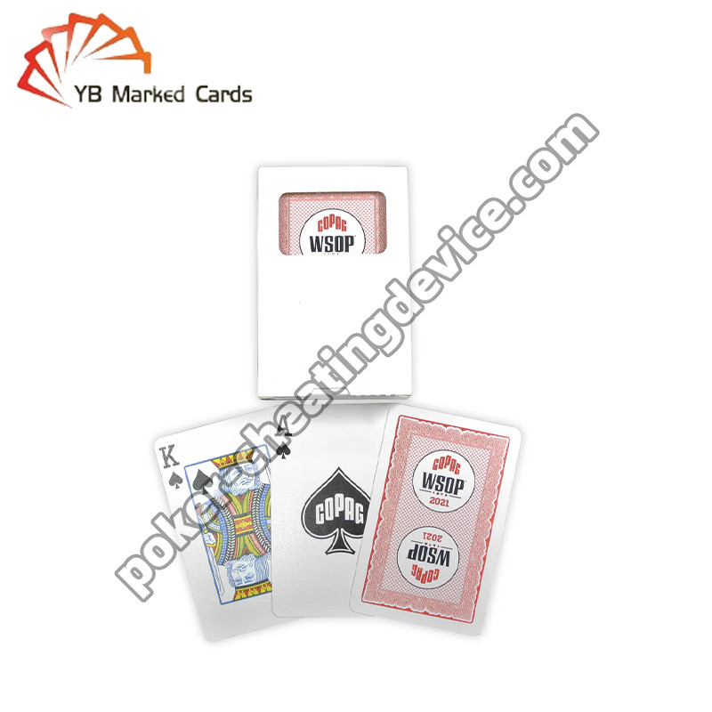 Copag 2021 WSOP 100% en plastique avec code à barres UV marqué Cartes à jouer en un seul jeu Rouge