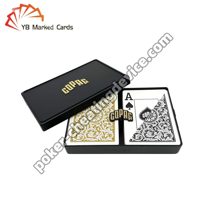 Copag 1546 100% plastique Invisible Infrarouge Marqué Cartes Noir / Or Deck Set