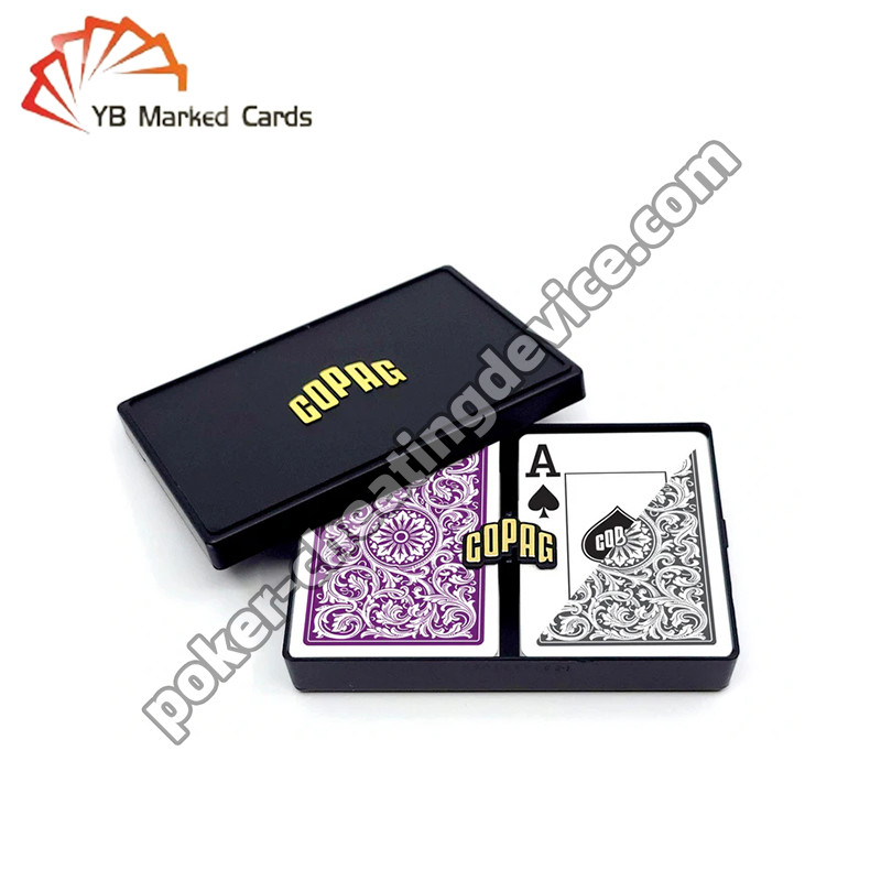 Copag 1546 100% Casino en plastique Infrarouge Marqué Cartes Pourpre / Gris Deck Set