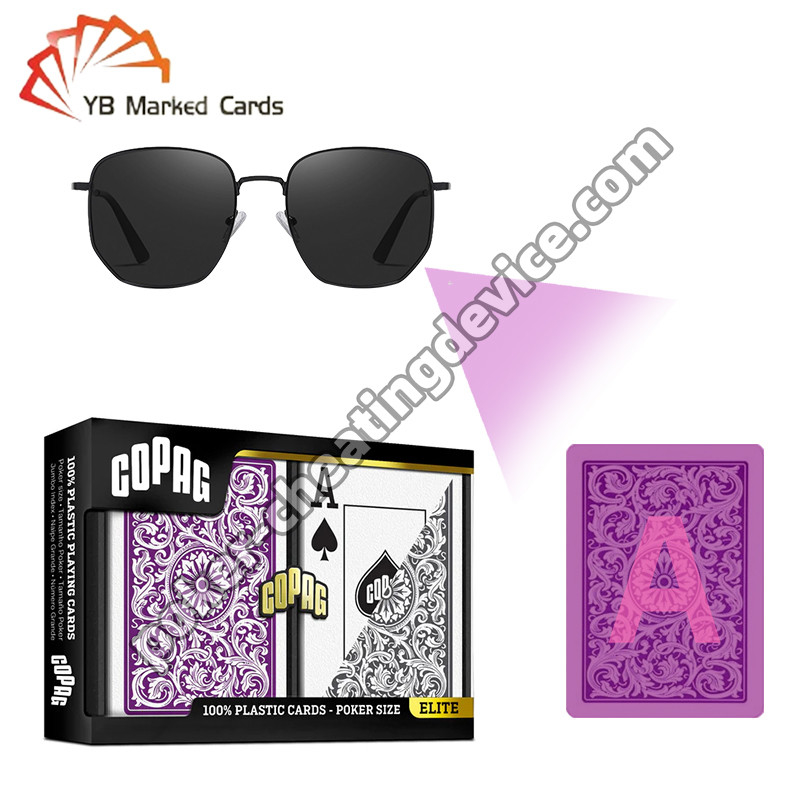 Copag 1546 100% Casino en plastique Infrarouge Marqué Cartes Pourpre / Gris Deck Set