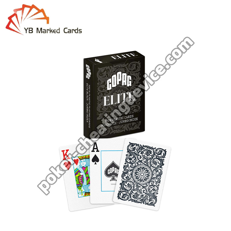 Copag Elite Cartes d'encre lumineuses Noir Deck unique pour les cartes marquées Verres