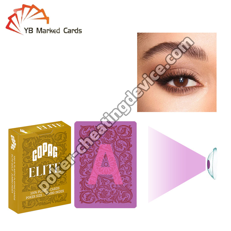 Lentilles de contact à encre infrarouge pour les jeux de cartes