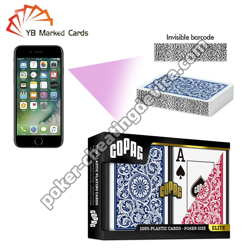 Copag 1546 100% de plastique avec code-barres marqué cartes Jumbo Index Blue / Red Double Deck