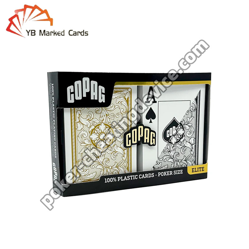 Jeu de cartes de poker marquées Copag Legacy avec code-barres, index Jumbo, noir/or, jeu double