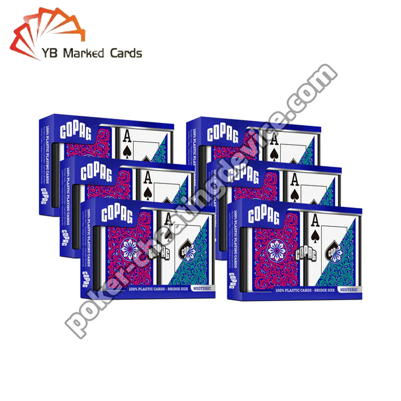 Jeux de cartes Copag Neoteric à code-barres marqués, index Jumbo, vert/rouge, jeu double