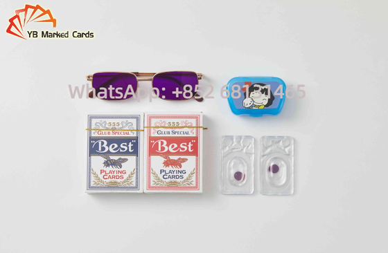 Les verres de contact infrarouges magiques filtrent le pourpre foncé de 12mm en jeux de poker