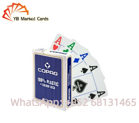Appui verticaux de jeu de Copag de jeu de tisonnier en plastique noir de cartes 54 cartes de jeu 58*88mm