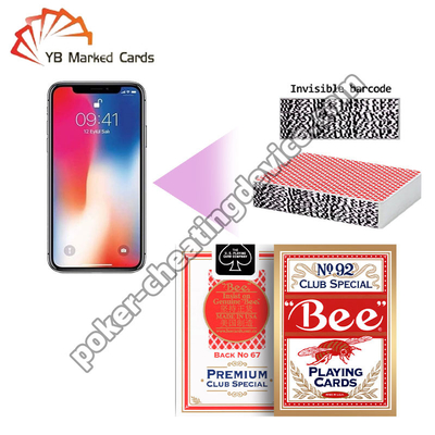 Bee Poker Entretien professionnel Codes à barres Cartes de poker pour iPhone Analyseur de poker