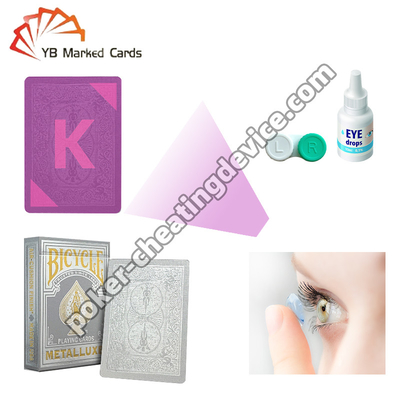 Bicycle Marqué Cartes Poker Série Dorée Fantasy Argent Pour Tricherie Lentilles de contact