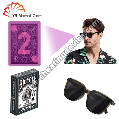 Bicicle Cards lumineuses marquées Grand caractère Gris Pour les lunettes de jeux de cartes