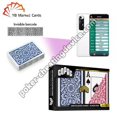 Copag 1546 100% de plastique de jeu de poker avec code à barres marqué Decks bleu / rouge Deck Set
