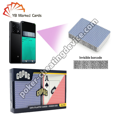 Copag Export 100% de plastique Barcode Tricher les cartes bleu / rouge double deck