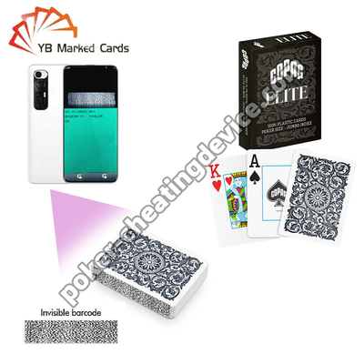 Copag Elite 100% cartes de poker en plastique avec des codes à barres cachés Deck unique noir