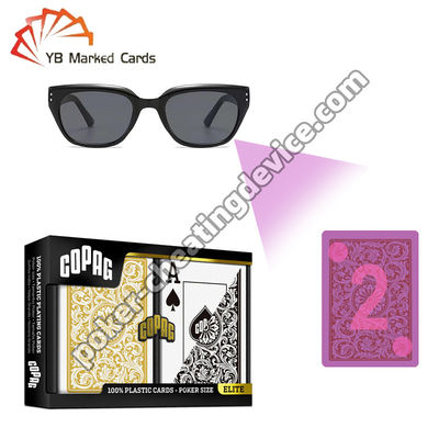 Copag 1546 100% plastique Invisible Infrarouge Marqué Cartes Noir / Or Deck Set