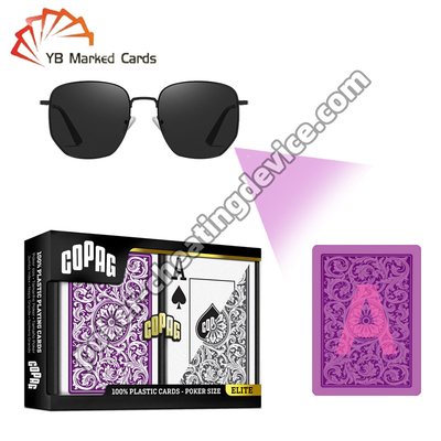 Copag 1546 100% Casino en plastique Infrarouge Marqué Cartes Pourpre / Gris Deck Set