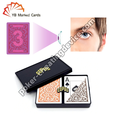 Copag 1546 100% d'encre en plastique Invisible jeu de cartes Orange / marron Deck Set