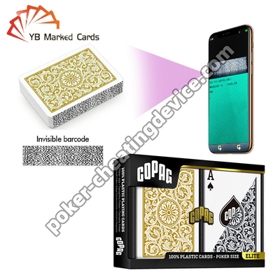 Copag 1546 Cartes à code-barres 100% plastique Index Régulier Noir / Or Jeu de deux jeux