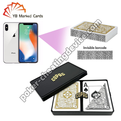 Jeu de cartes de poker marquées Copag Legacy avec code-barres, index Jumbo, noir/or, jeu double