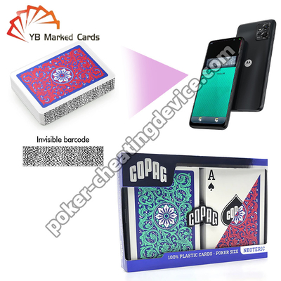Jeux Copag Neoteric Invisible avec code-barres, Index Régulier, Rouge / Vert, Ensemble Double Jeu