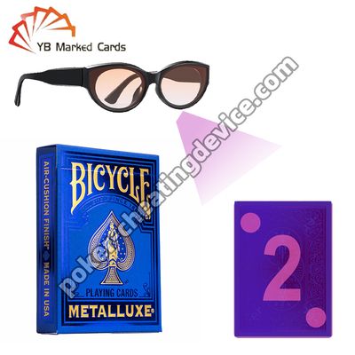 Cartes à jouer marquées à l'encre invisible Bicycle Metalluxe Bleu 2023