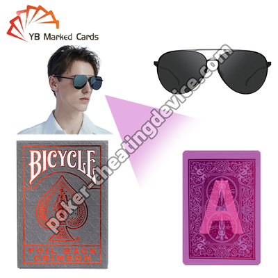 Bicycle Metalluxe Foil rouge IR marqué jeu de poker pour tricherie