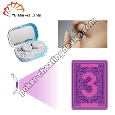 Lentilles de contact avancées pour triche avec cartes marquées lumineuses